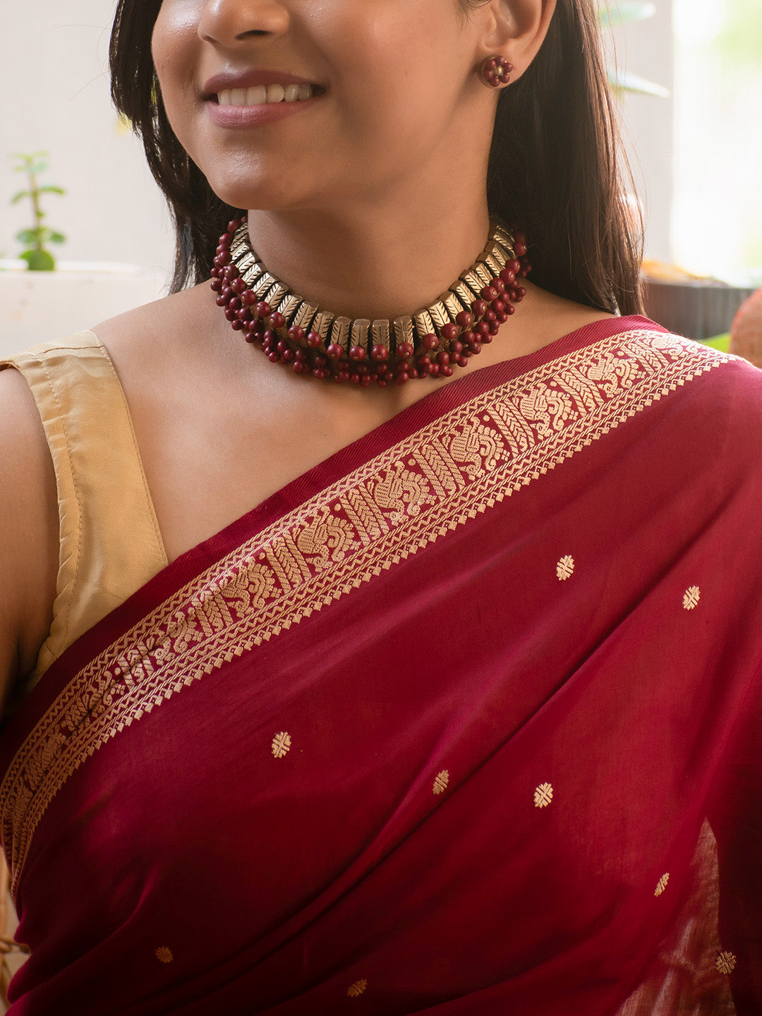 Circular Design Hand Painted Terracotta Jewelry Set