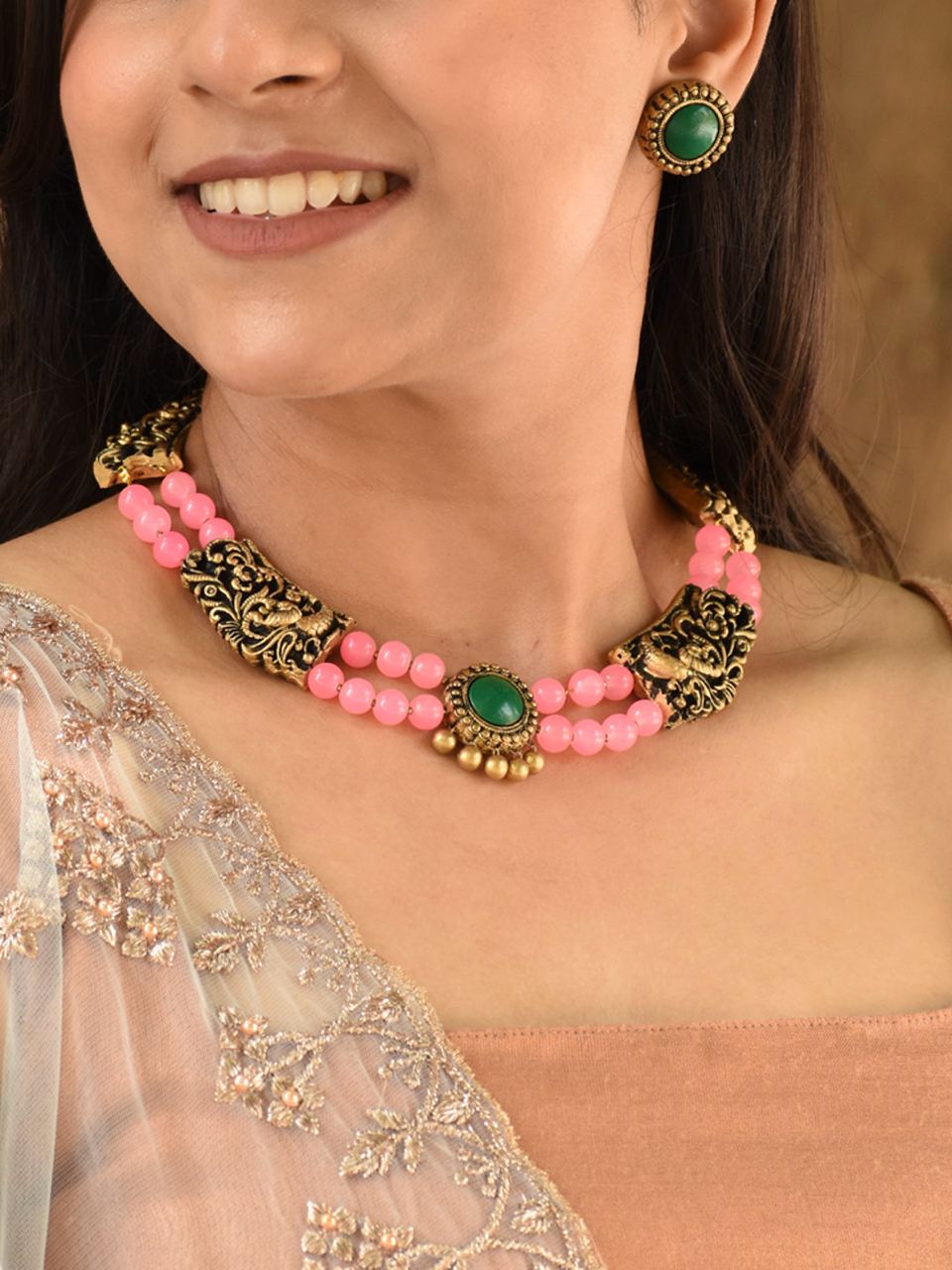 Beads Handmade Gold Jewellery Designs Chandralekha — Layered Rani