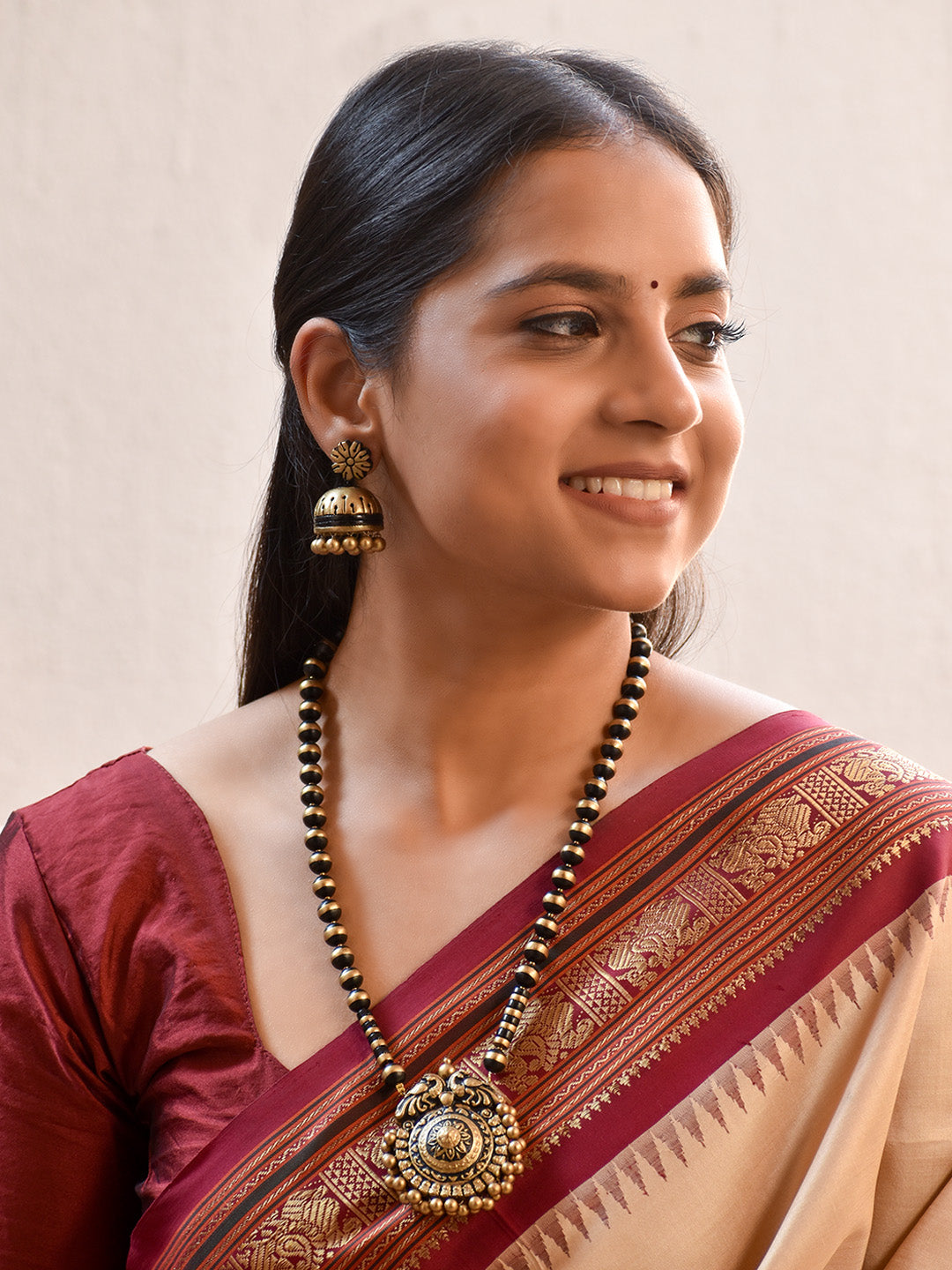 Mayurangana — Handmade Terracotta Advaith Peacock Design Long Necklace Set