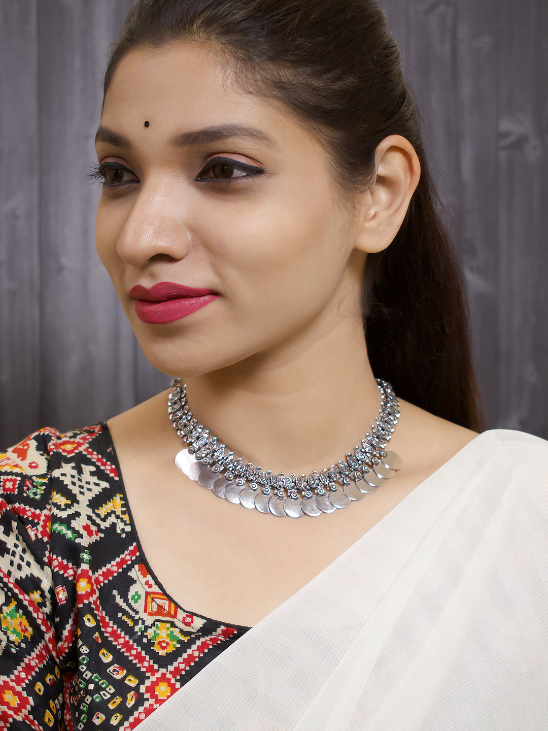 Circular Design German Silver Necklace