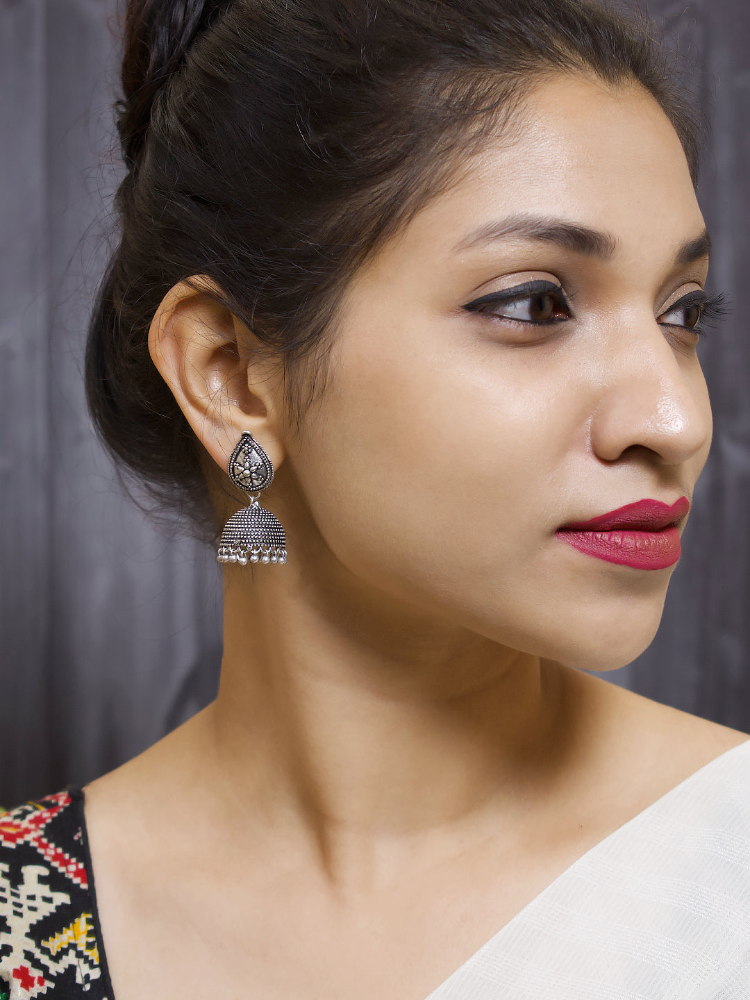 Flower Design German Silver Earring