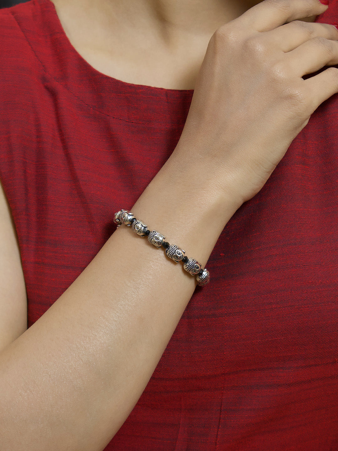 Buddha Design German Silver Bracelet