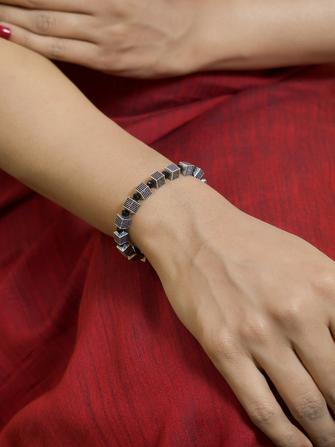 Rectangular Design German Silver Bracelet