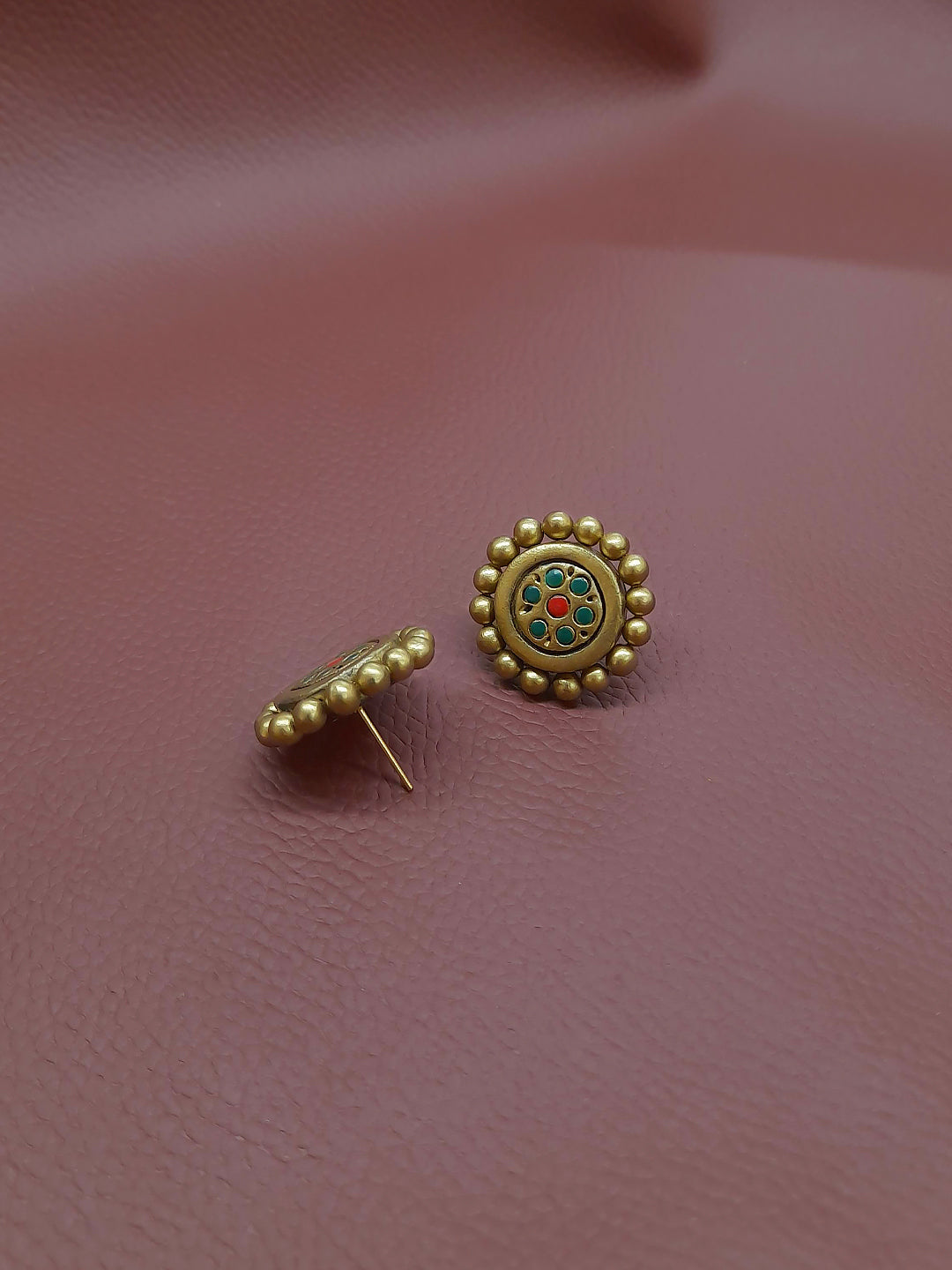 Flower Design Hand Painted Terracotta Jewelry Set