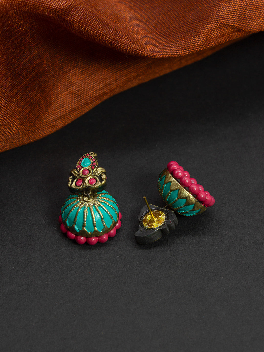 Komalangi — Mango Design Hand Painted Terracotta Earrings