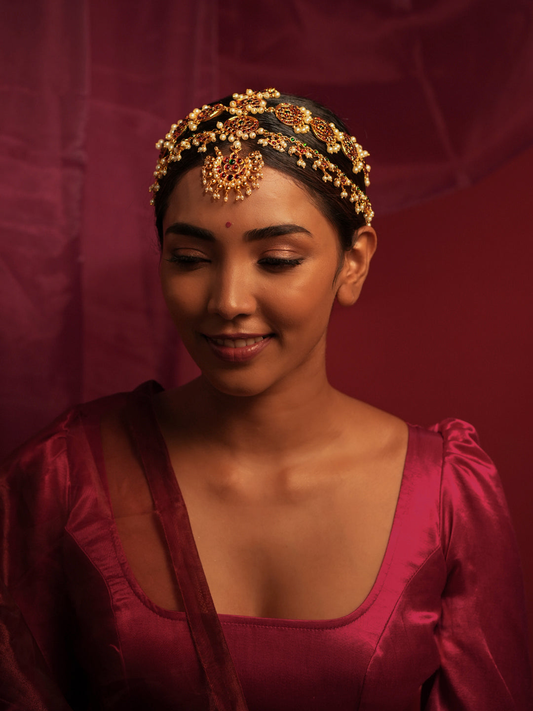 Gold Tone Temple Mathapatti- Taj