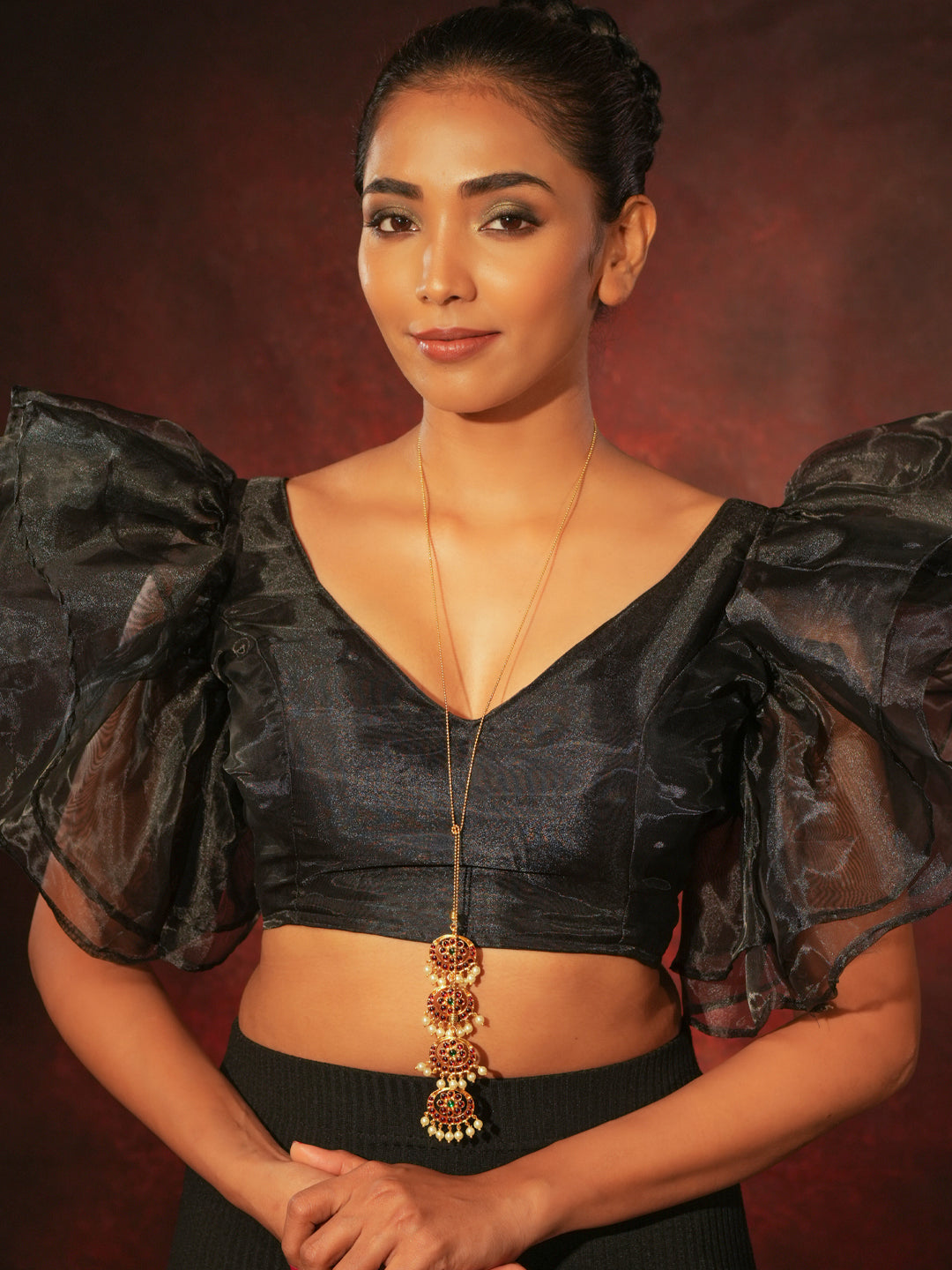 Gold Tone Temple Neck-tie