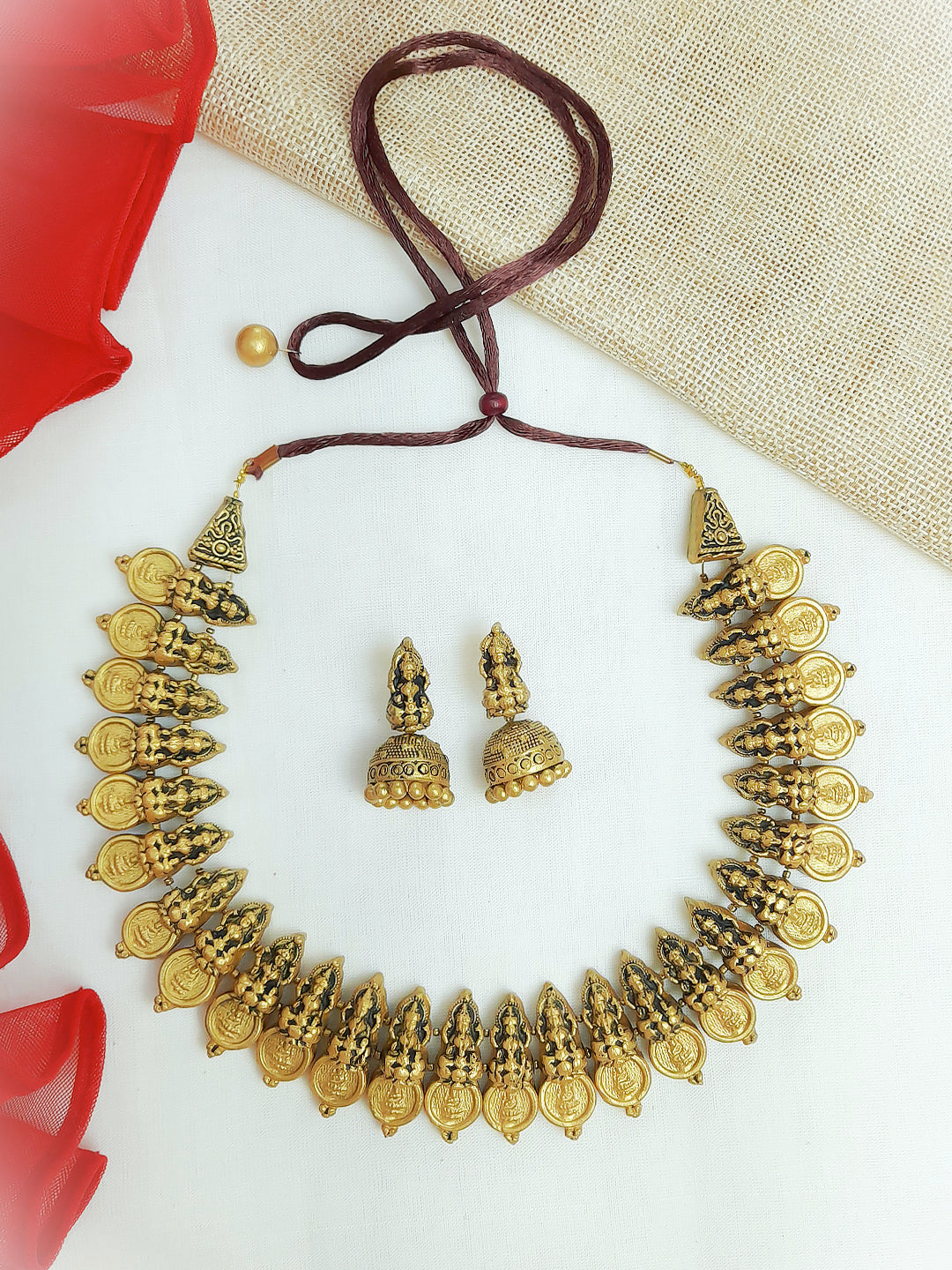 Lakshmi Design Hand Painted Terracotta Jewellery Set