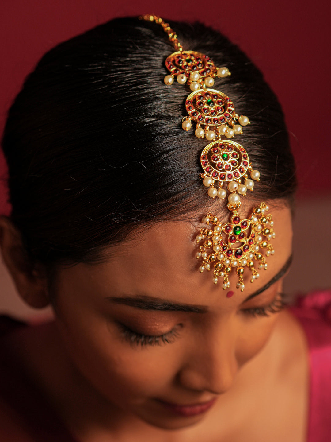 Gold Tone Temple Maangtikka