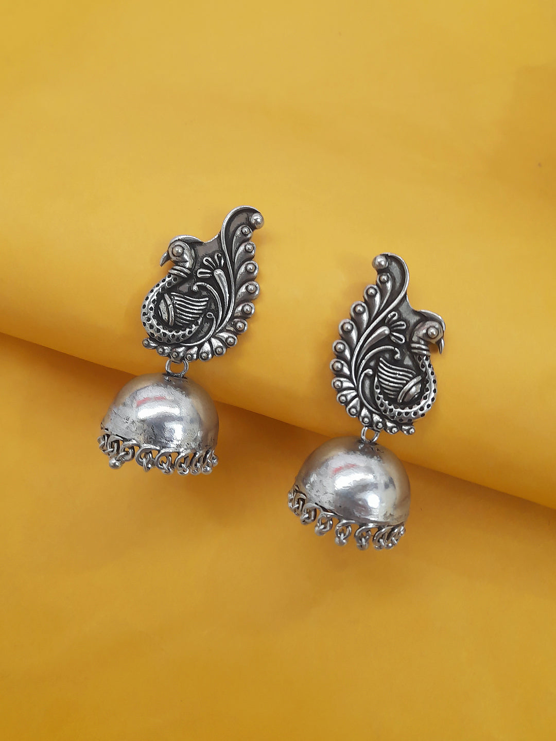 Peacock Design German Silver Earring