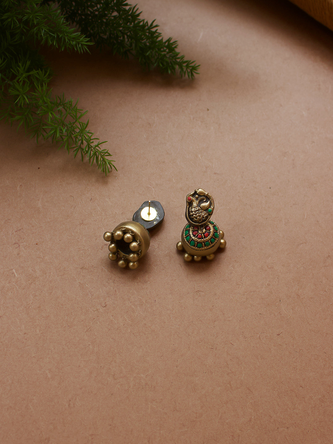 Lalitangi — Peacock Design Hand Painted Terracotta Jewelry Set