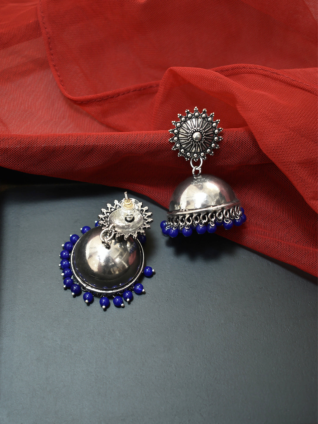 Sun Design German Silver Earring