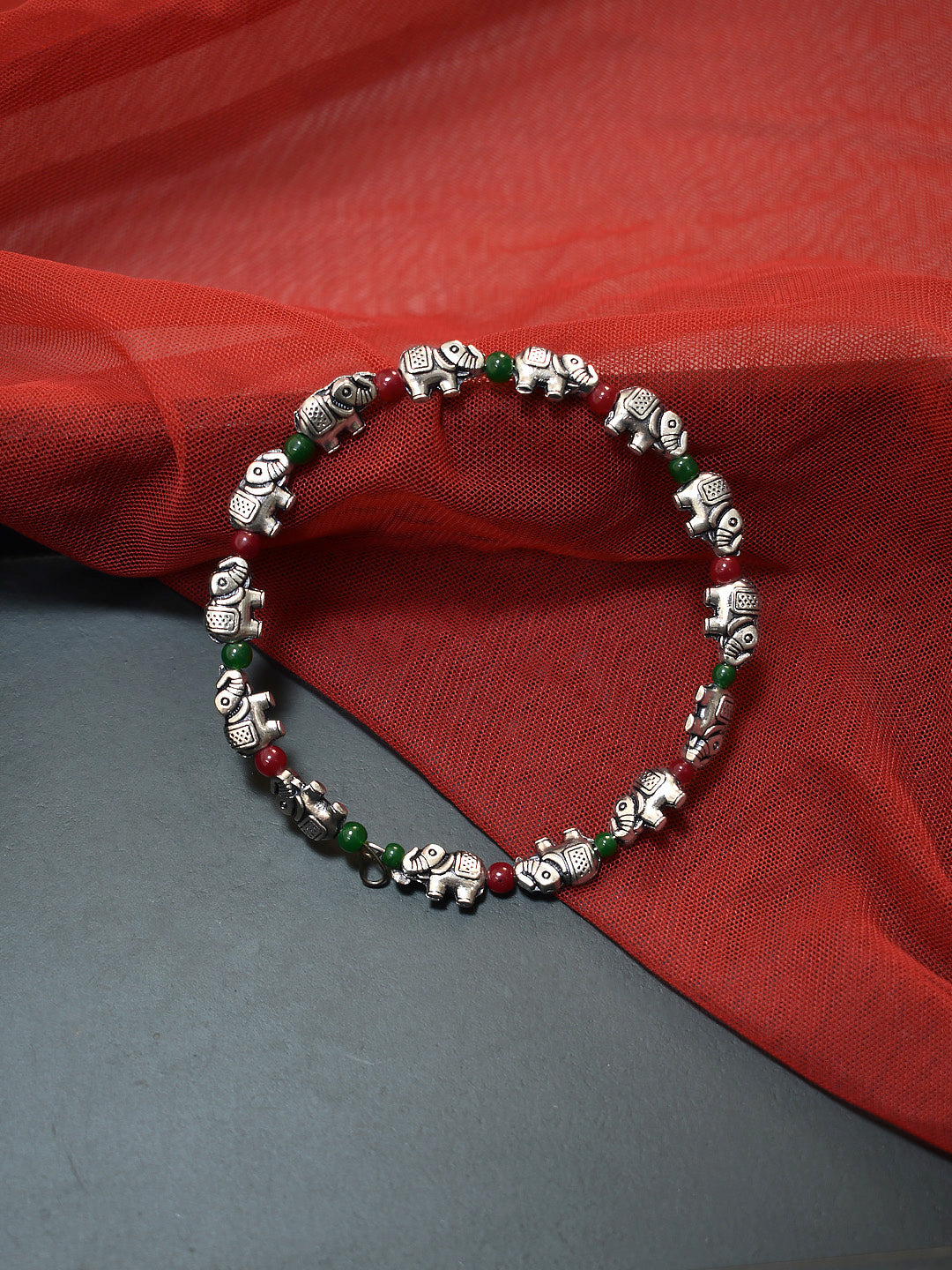 Elephant Design German Silver Bangle