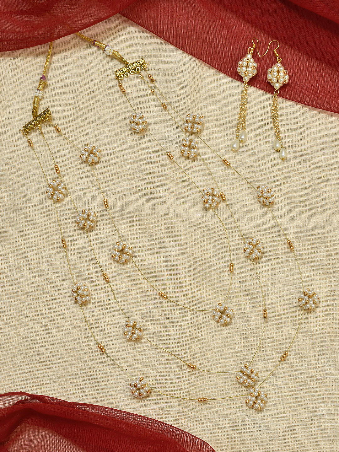 Ball Design Pearl Necklace Set