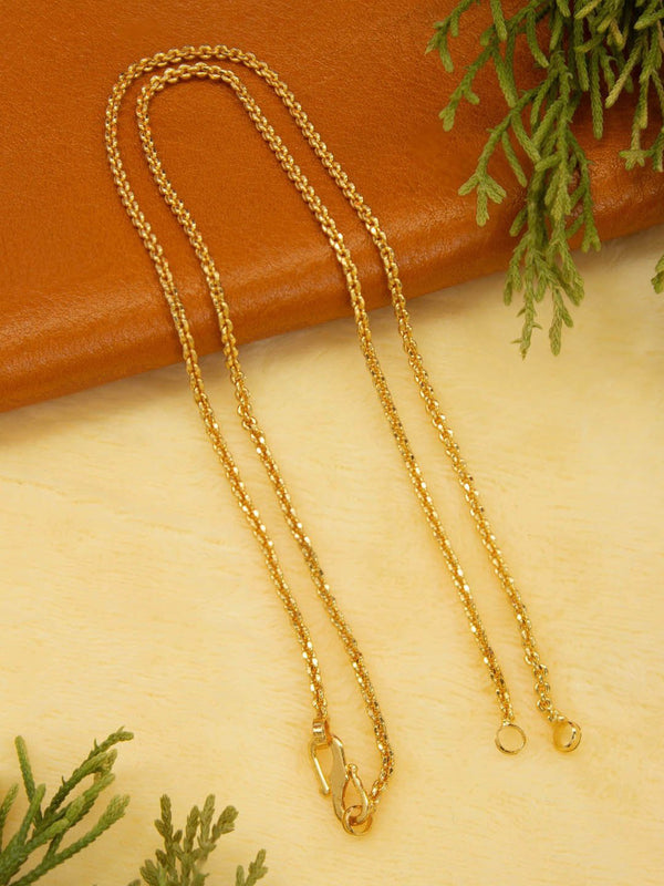 Avismaya Gold Plated Geometric Design Necklace Chain