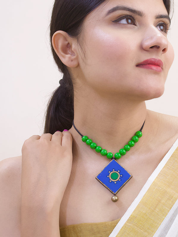 Rectangular Design Terracotta Necklace