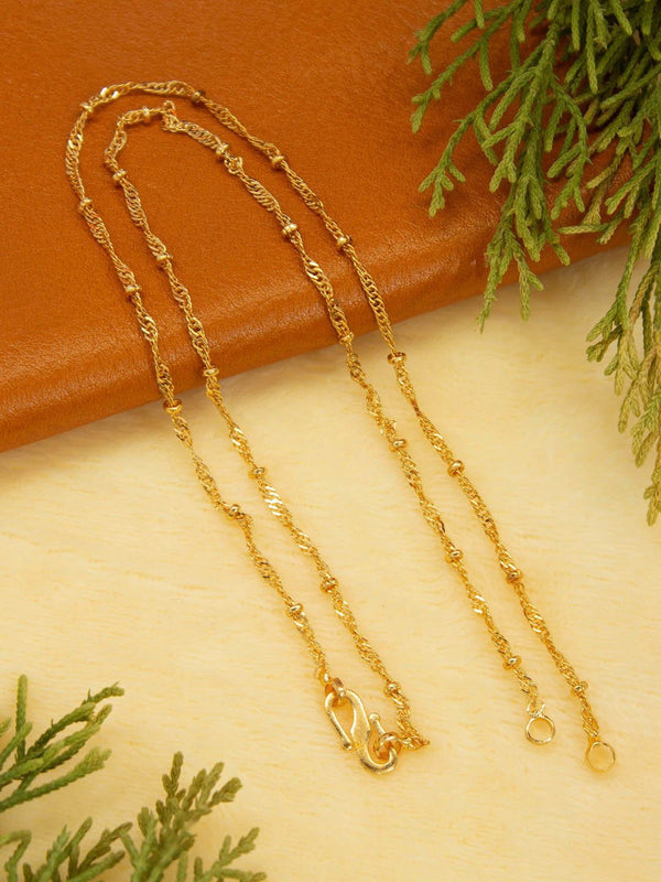 Avismaya Gold Plated Geometric Design Necklace Chain