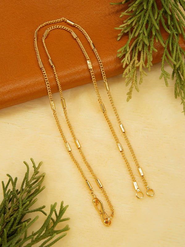 Avismaya Gold Plated Geometric Design Necklace Chain