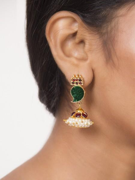 Paisley Danglers With Jhumka