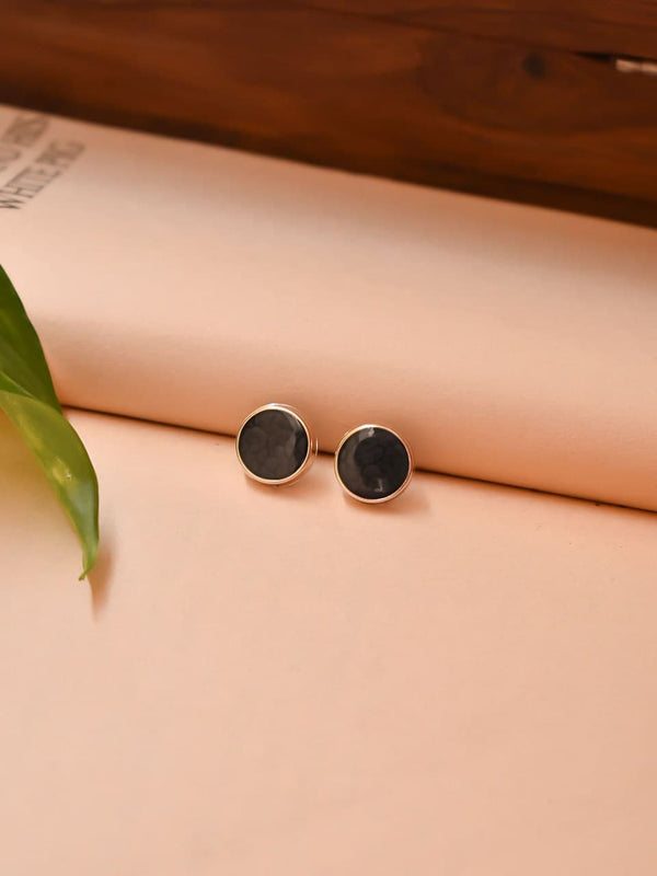 Black Color Plastic Stud Earrings