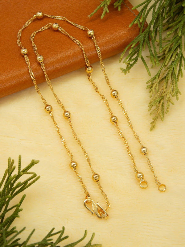 Avismaya Gold Plated Geometric Design Necklace Chain