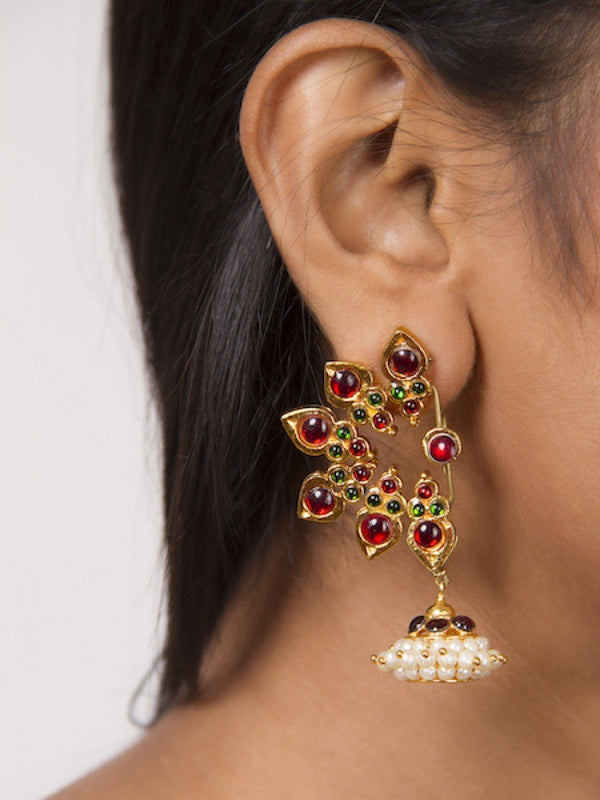 Temple Motifs With A Jhumka