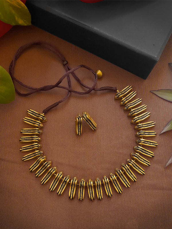 Geometrical Design Hand Painted Terracotta Jewellery Set