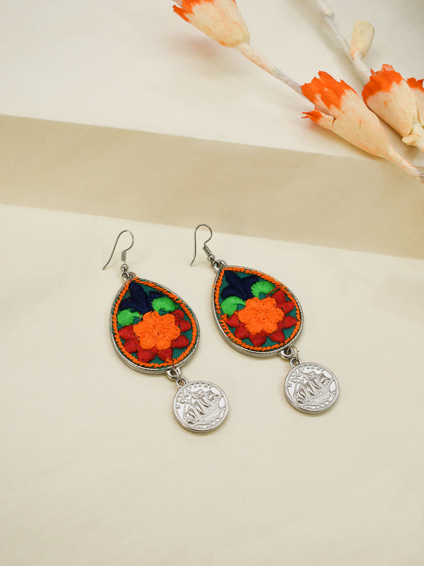 Flower Design Brass Earring