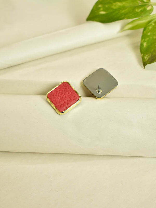 Square Design  Brass Earring