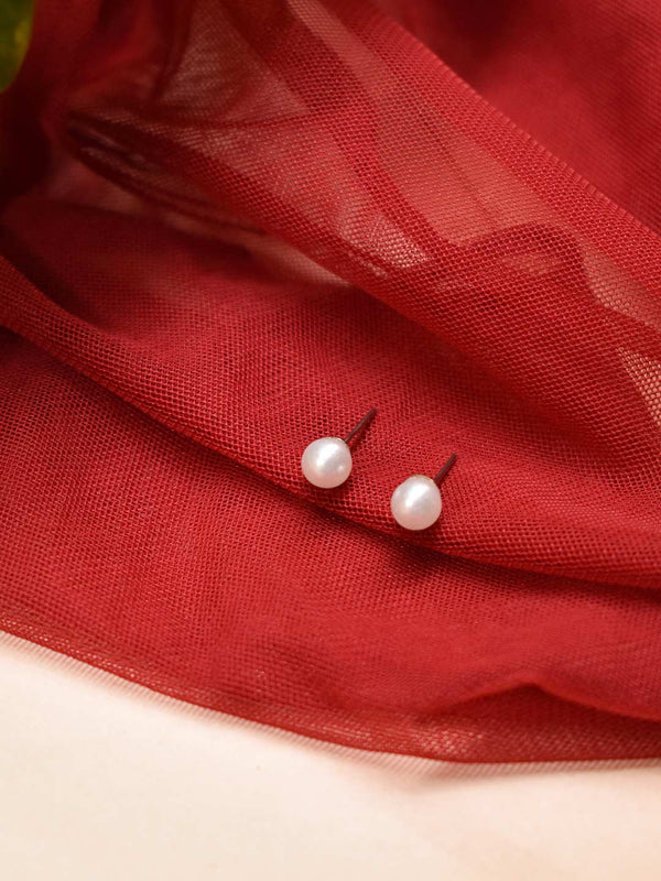 Pearl Stone Stud Earring