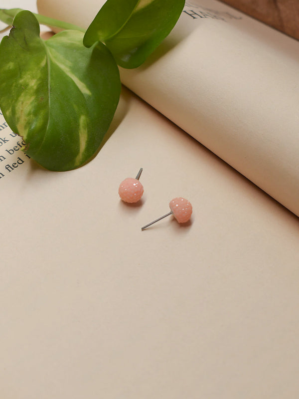 Pink Color Crystal Stone Stud Earring