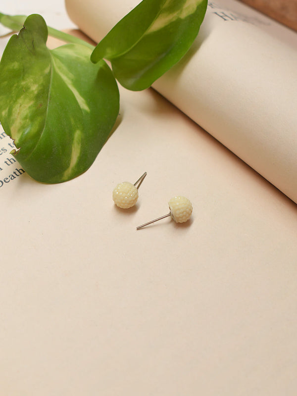 White Color Crystal Stone Stud Earring