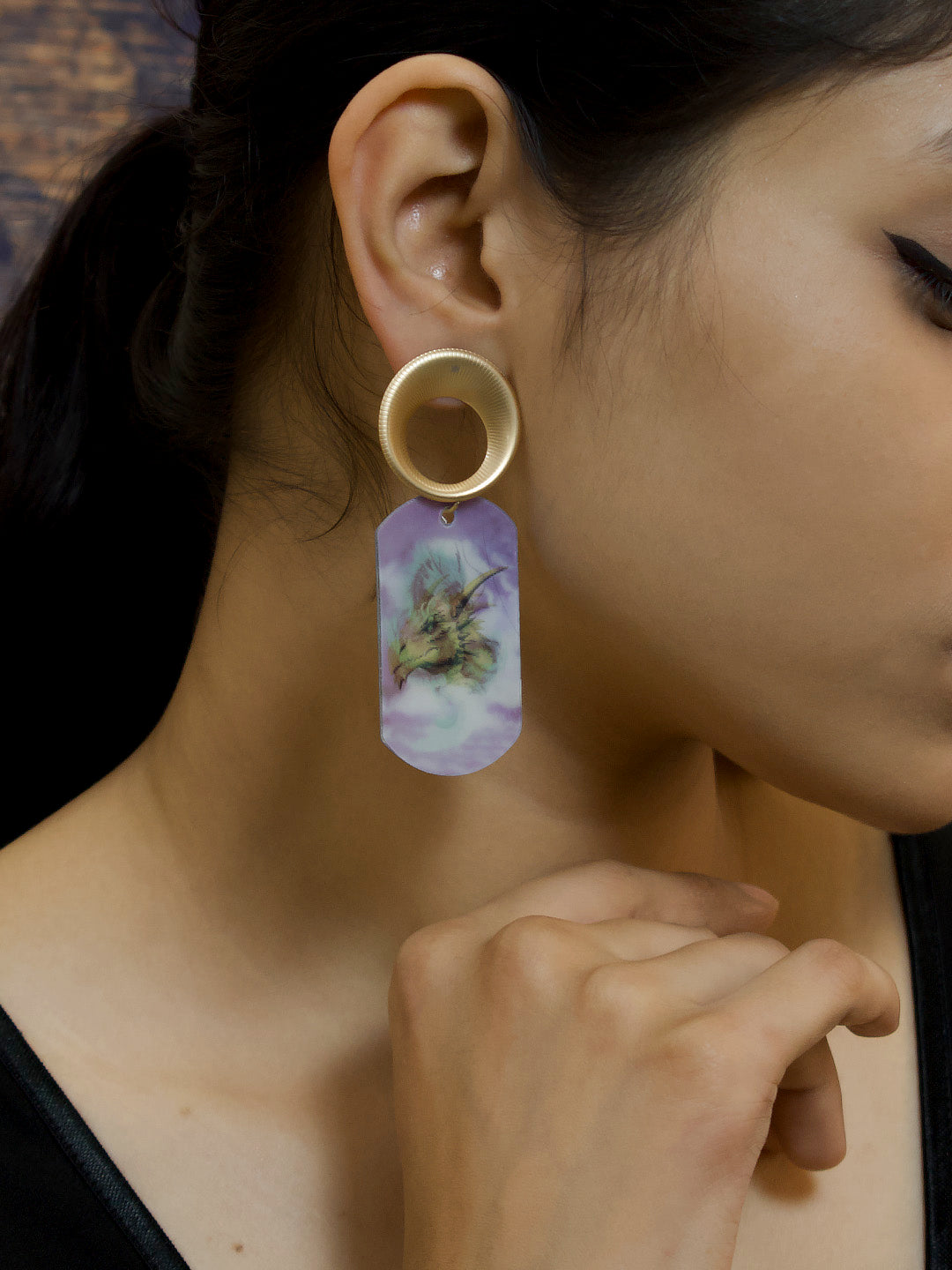 Circular Design Brass Earring