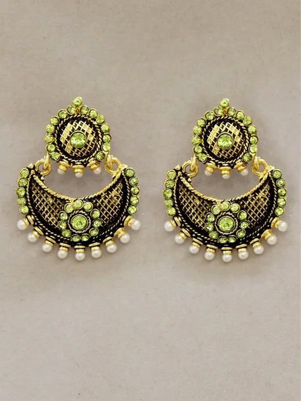 Avismaya Gold Tone Ramleela Design Dangler Earring