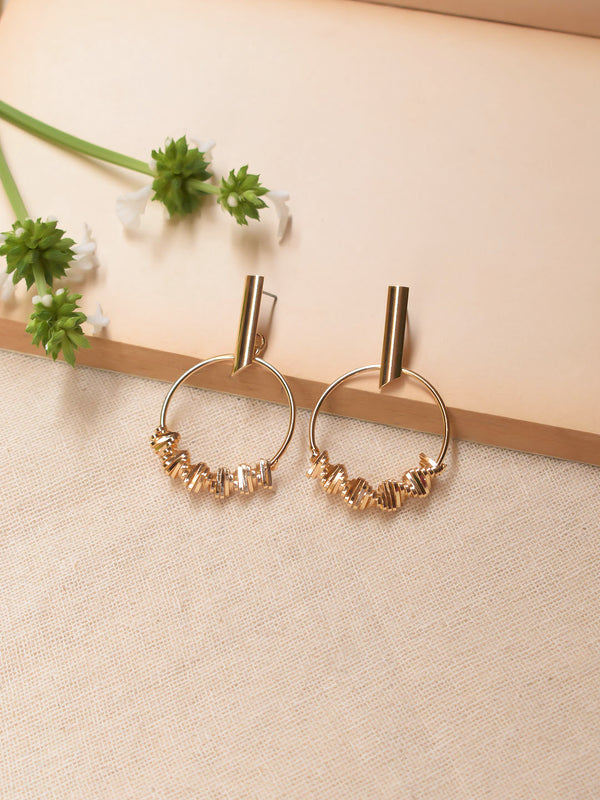 Avismaya Gold Plated Circular Shape Hoop Earrings