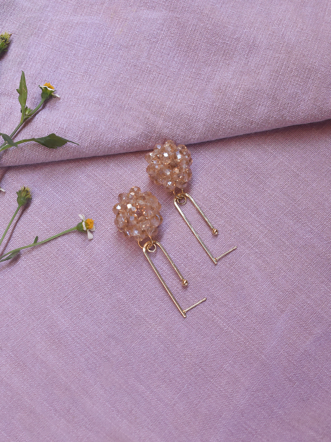 Ball Design Glass Bead Earring