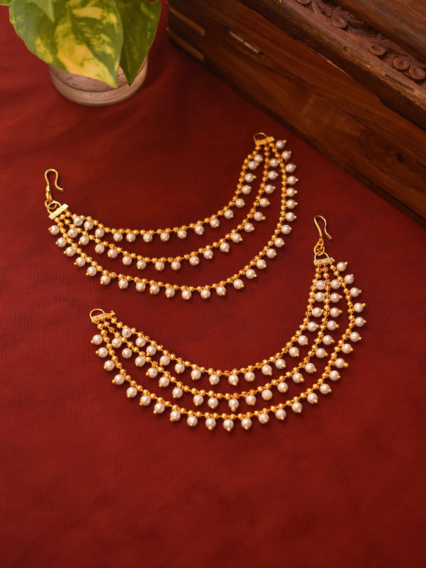 Avismaya High Quality Gold Plated Three Layered With Pearls Mati