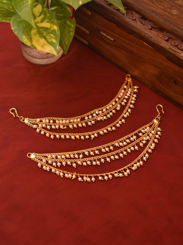 Avismaya High Quality Gold Plated Three Layered With Pearls Mati