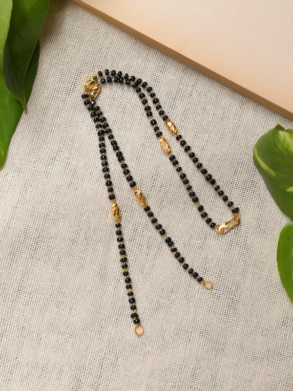 Avismaya Gold Plated Traditional Black Color Beads Mangalsutra