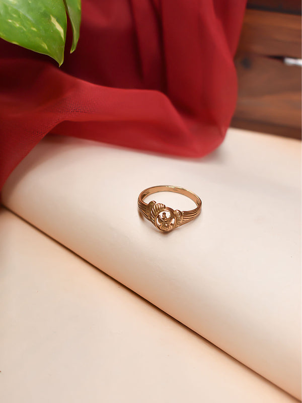 Avismaya Rose Gold Plated Geometrical Design Finger Ring