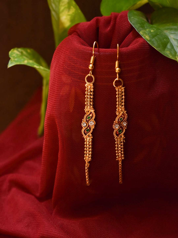 Avismaya High Quality Gold Plated Geometrical Shape Red And Green Color Enamel Painted Mati