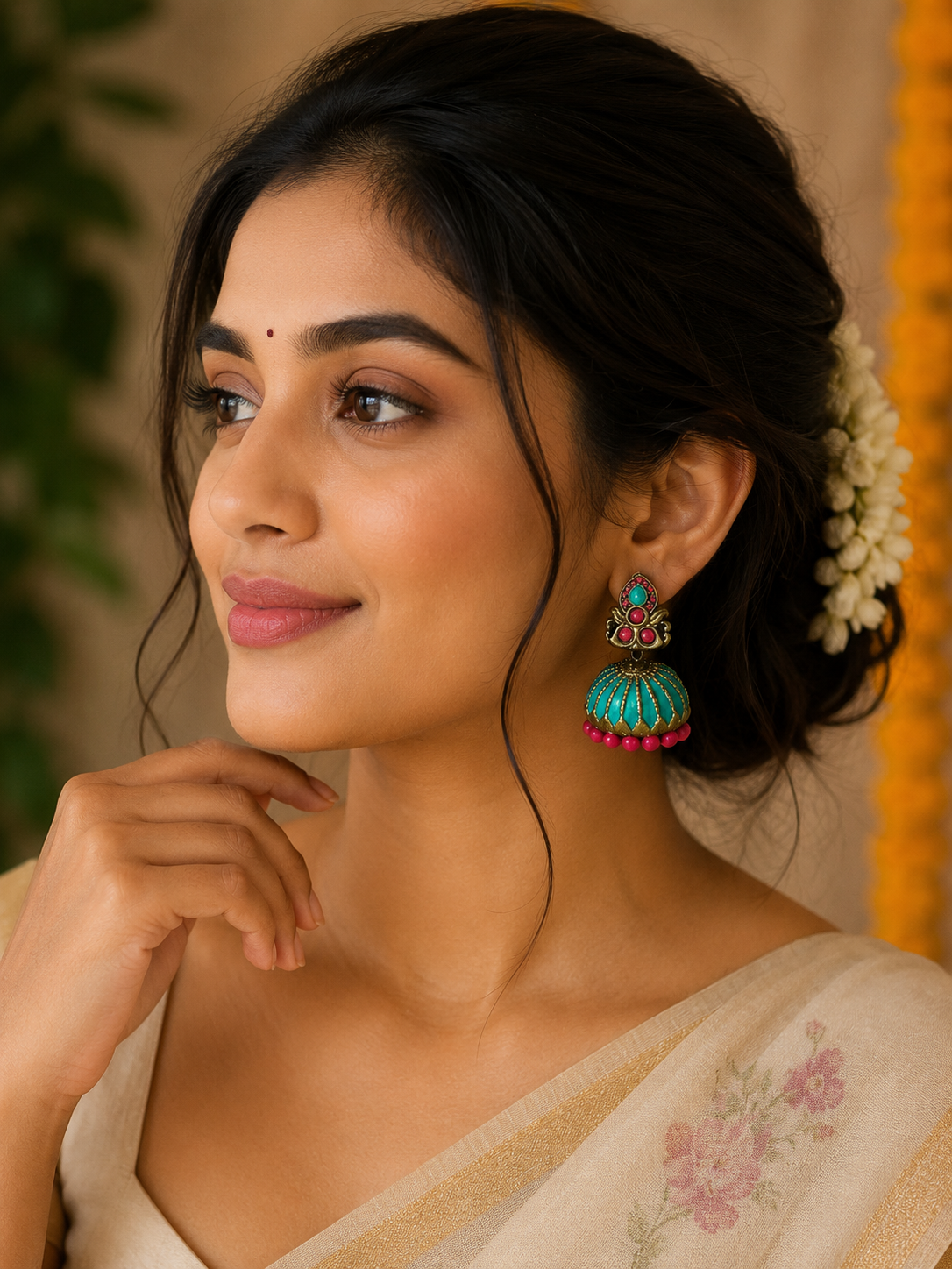 Komalangi — Mango Design Hand Painted Terracotta Earrings
