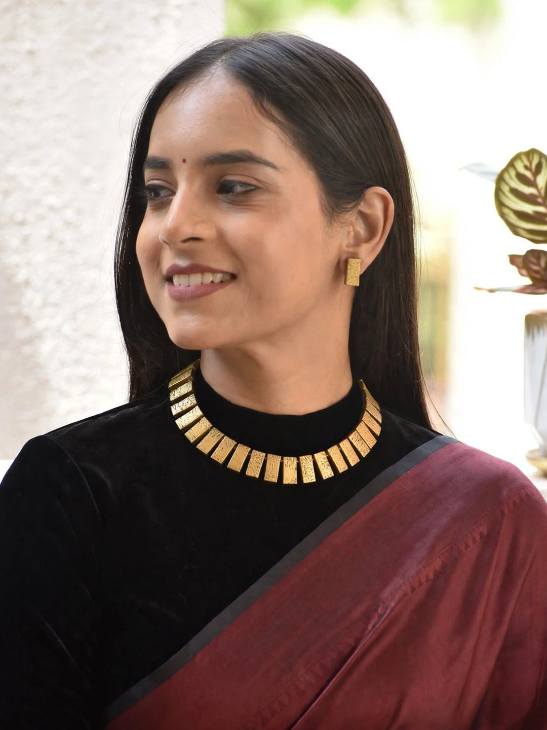 Rectangular Design Hand Painted Terracotta Jewellery Set