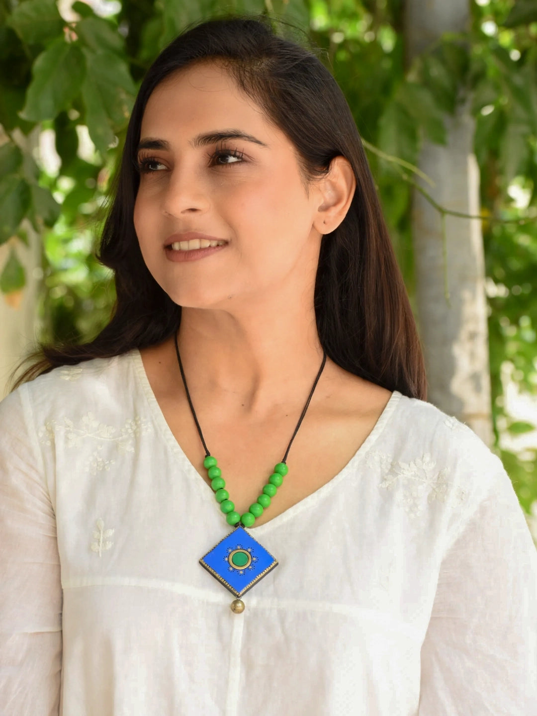 Rectangular Design Terracotta Necklace