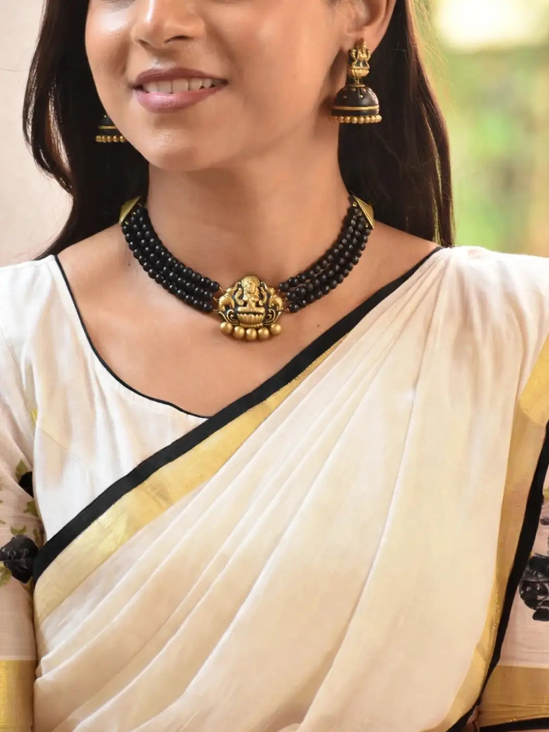 Lakshmi Design Hand Painted Terracotta Jewelry Set
