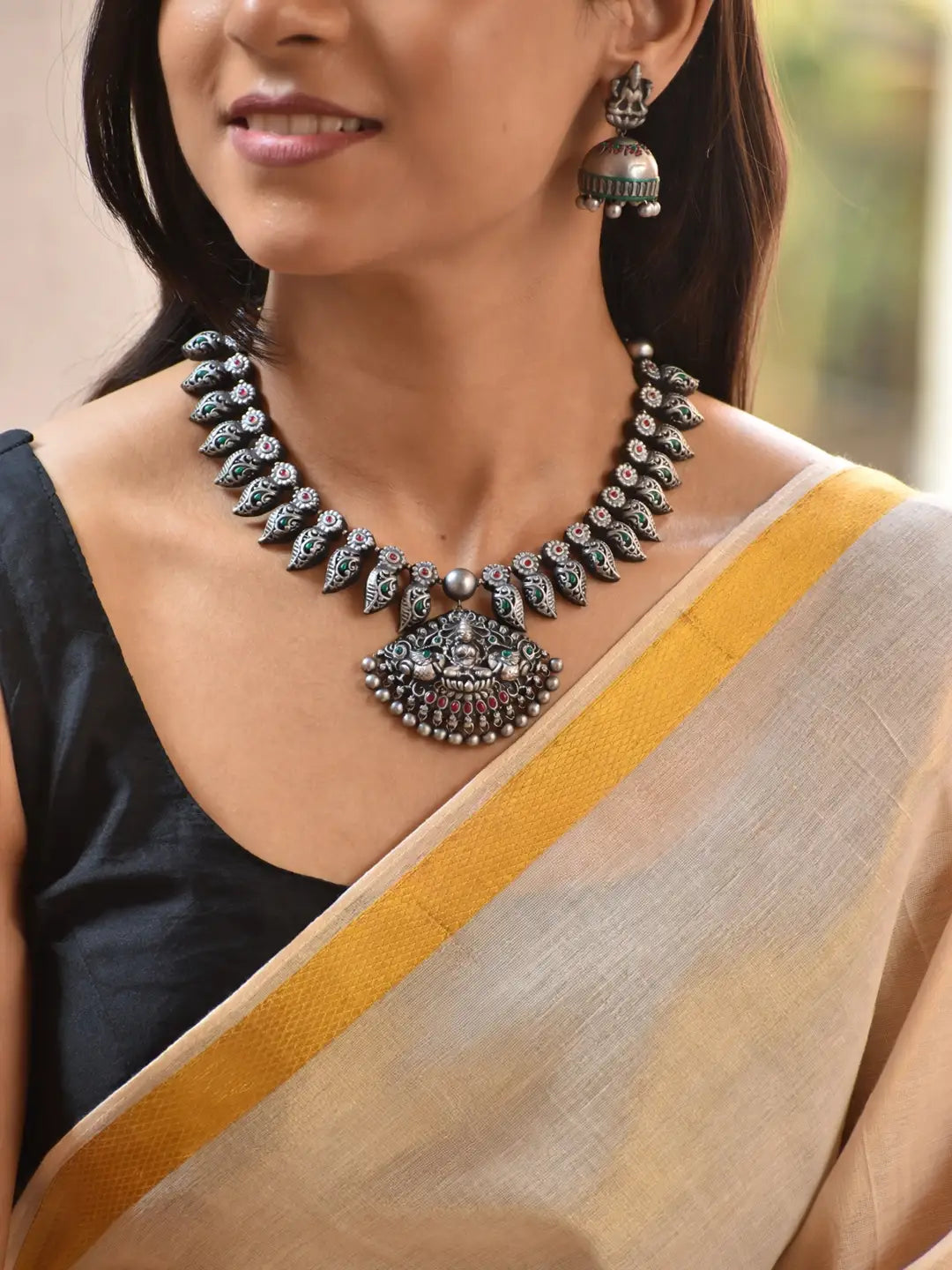 Lakshmi Design Hand Painted Terracotta Jewelry Set