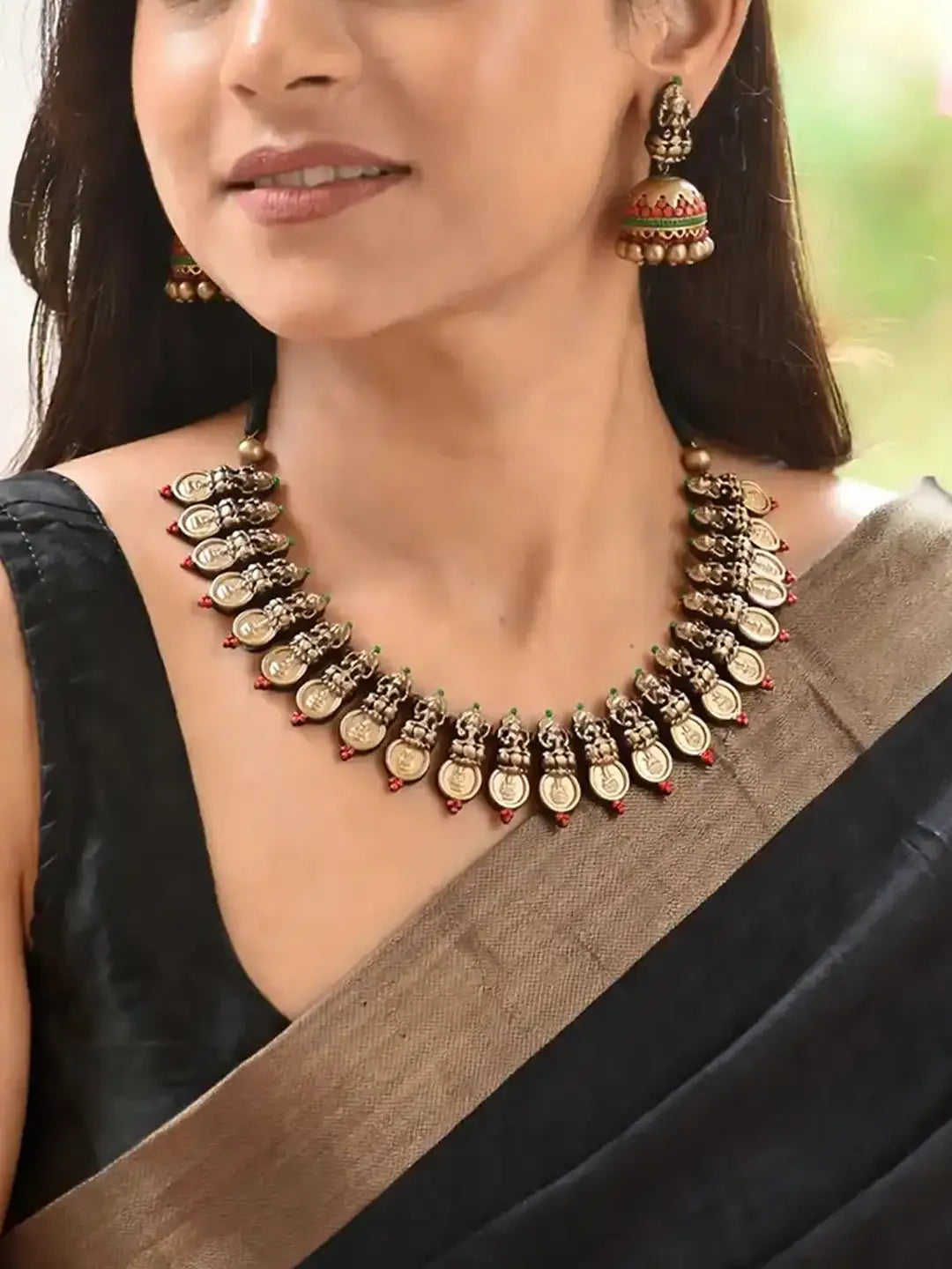 Lakshmi Design Hand Painted Terracotta Jewelry Set