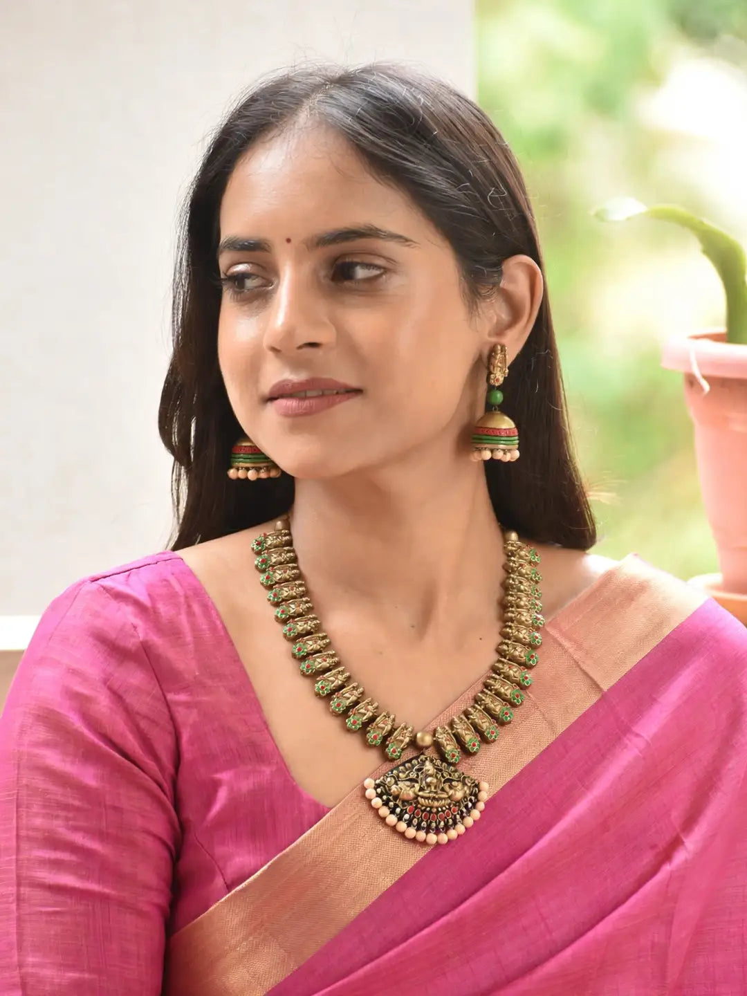 Lakshmi Design Hand Painted Terracotta Jewellery Set