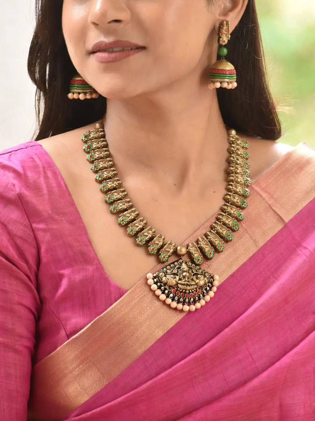 Lakshmi Design Hand Painted Terracotta Jewellery Set