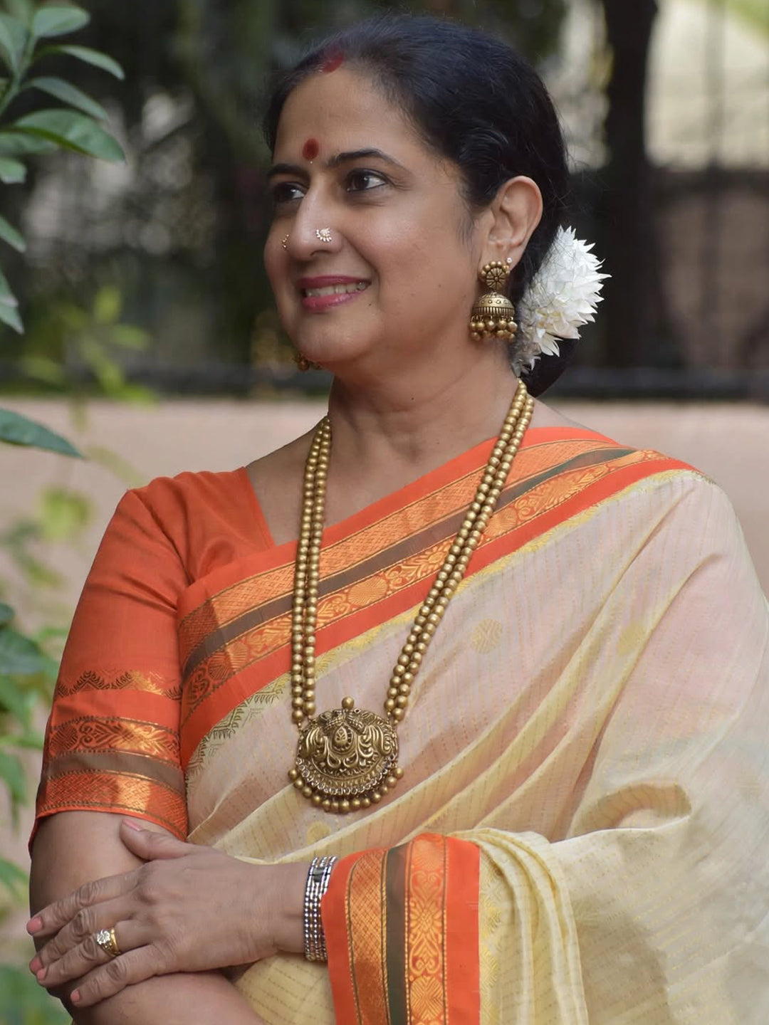 Suvarna – Handmade Antique Gold Double Strand Long Peacock Pendant Necklace Set